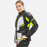 SHIMA DUNE TEXTILE JAQUETES DE MOTO SENYORA NEGRE BLANC GROC