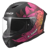 LS2 FF820 RAPID III POPPIES INTEGRAL CASCO DE MOTO NEGRO ROSA