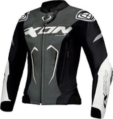 IXON VORTEX 3 Mujer Carreras Cuero Chaqueta Negro Antracita Blanco