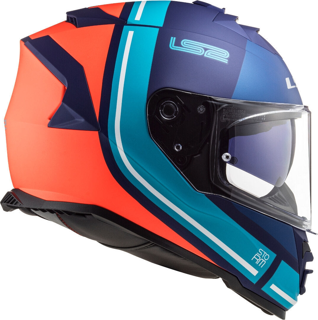 LS2 FF800 STORM SLANT MATT BLUE FL.ORANGE - SECURTEX MOTOR S.L (t/a MaximoMoto)