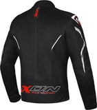 IXON FLICKER Moto Textil Hombre Chaqueta Negro Blanco Rojo