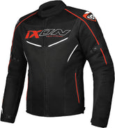 IXON FLICKER Moto Textil Hombre Chaqueta Negro Blanco Rojo