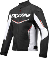 IXON CORDOLO Hombre Textil Moto Chaqueta Negro Blanco Rojo