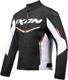IXON CORDOLO Hombre Textil Moto Chaqueta Negro Blanco Rojo