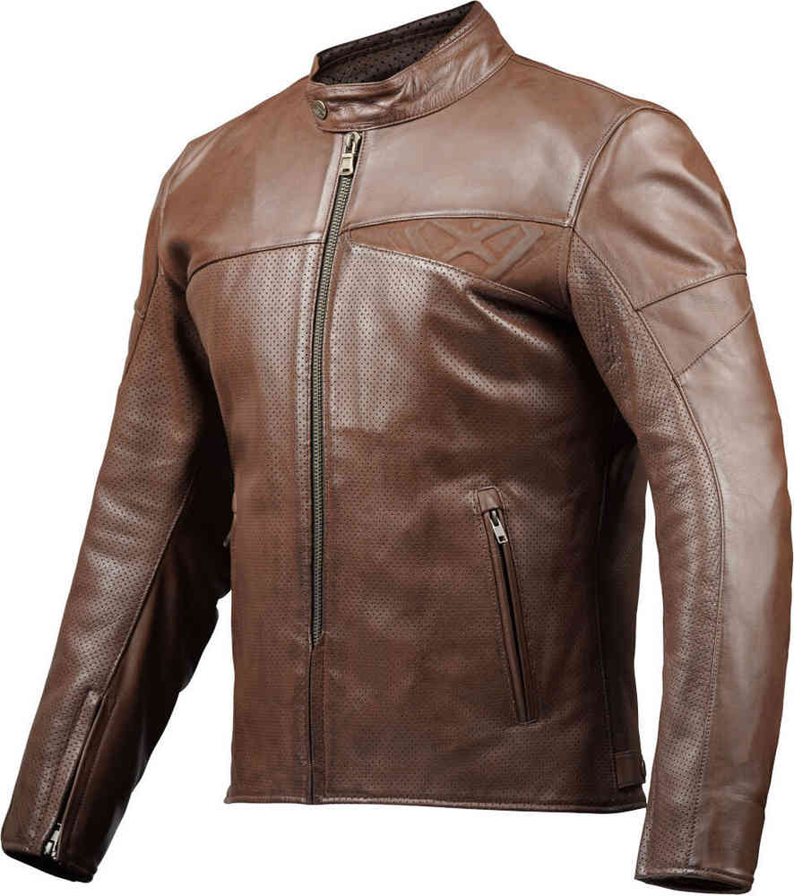 IXON CRANKY AIR Hombre Moto Piel Chaqueta Marrón