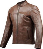 IXON CRANKY AIR Hombre Moto Piel Chaqueta Marrón