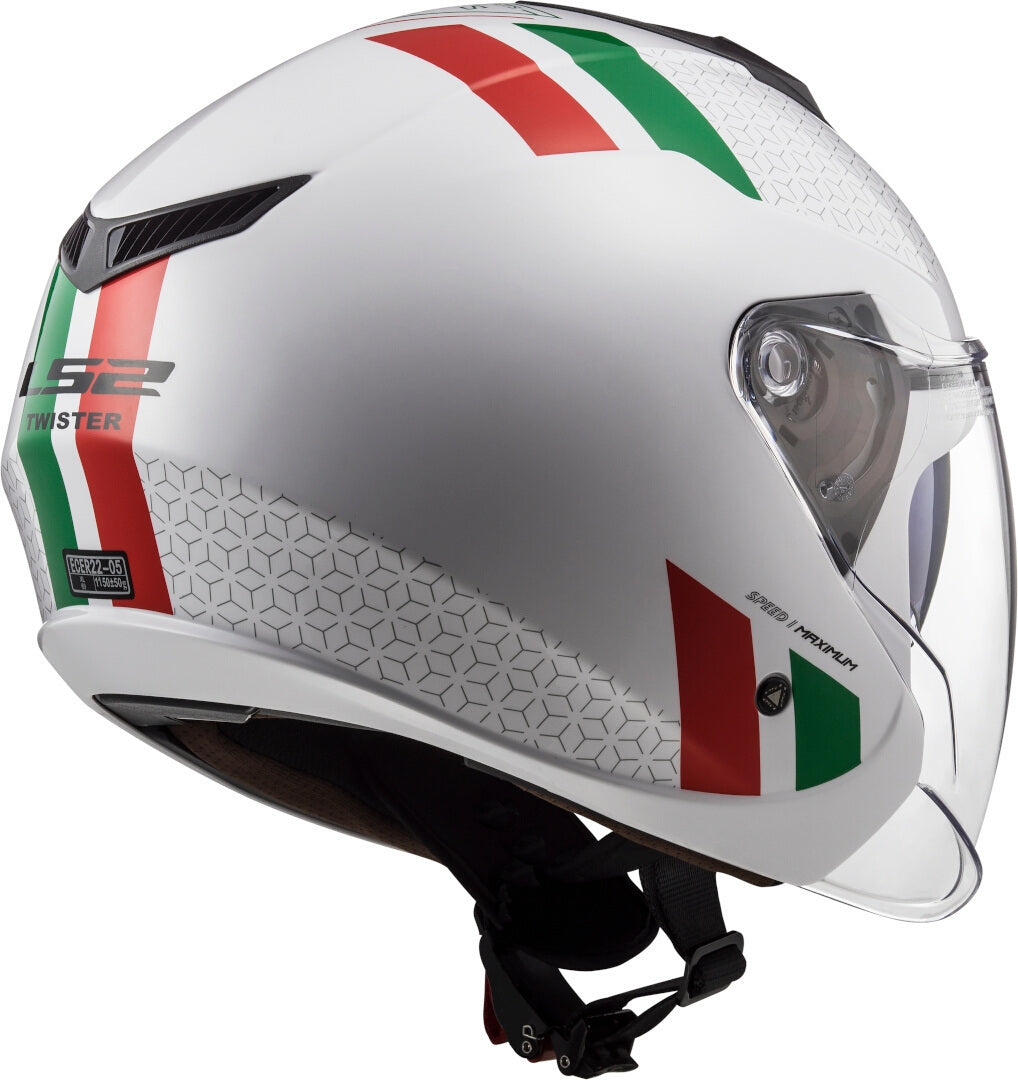 LS2 OF573 TWISTER II COMBO WHITE GREEN RED - SECURTEX MOTOR S.L (t/a MaximoMoto)