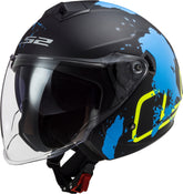 LS2 OF573 TWISTER II XOVER MATT BLACK BLUE - SECURTEX MOTOR S.L (t/a MaximoMoto)