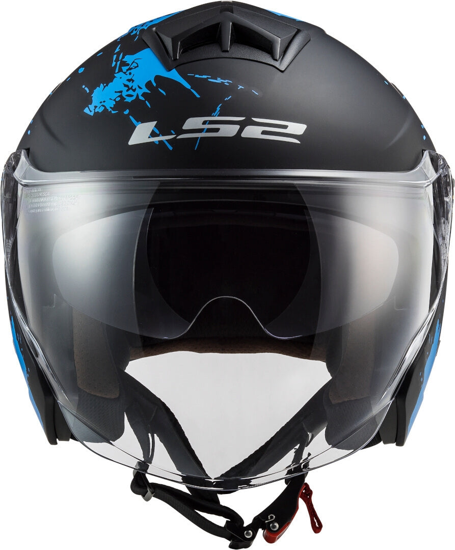 LS2 OF573 TWISTER II XOVER MATT BLACK BLUE - SECURTEX MOTOR S.L (t/a MaximoMoto)