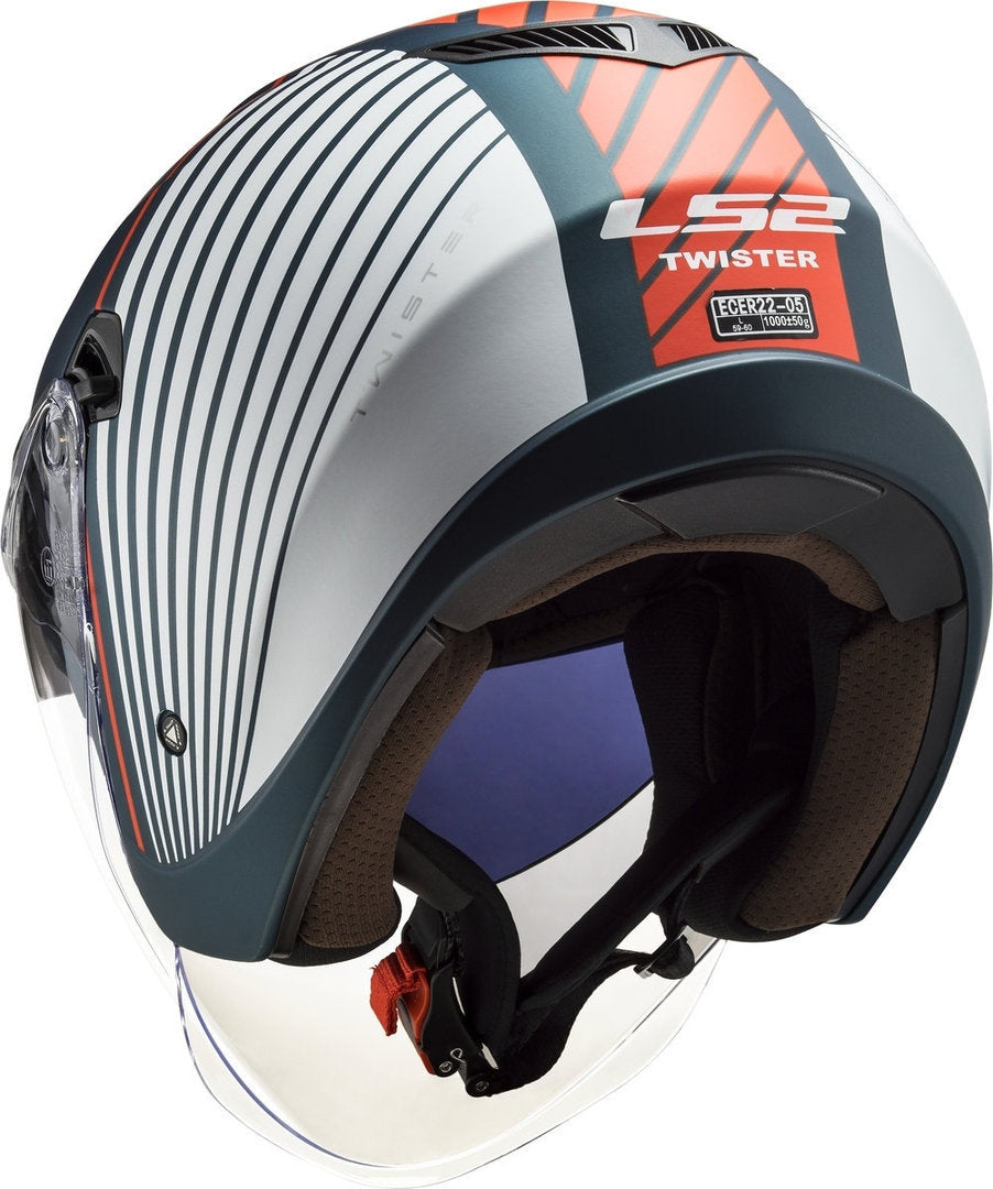 LS2 OF573 TWISTER II LUNA MATT BLUE WHITE - SECURTEX MOTOR S.L (t/a MaximoMoto)