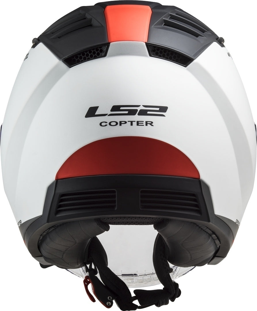 LS2 OF600 COPTER URBANE MATT WHITE RED - SECURTEX MOTOR S.L (t/a MaximoMoto)