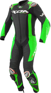 IXON VORTEX 3 HOMBRE 1 PIEZA MOTO CARRERAS TRAJE DE CUERO NEGRO VERDE