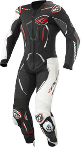 IXON DEMONIO 1 PIEZA HOMBRE MOTO TRAJE DE CUERO NEGRO BLANCO ROJO