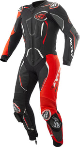 IXON DEMONIO 1 PIEZA HOMBRE MOTO TRAJE DE CUERO NEGRO ROJO BLANCO