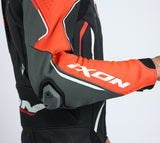 IXON DEMONIO 1 PIEZA HOMBRE MOTO TRAJE DE CUERO NEGRO ROJO BLANCO