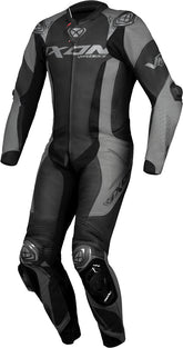 IXON VORTEX 3 HOMBRE 1 PIEZA MOTO CARRERAS TRAJE DE CUERO NEGRO GRIS