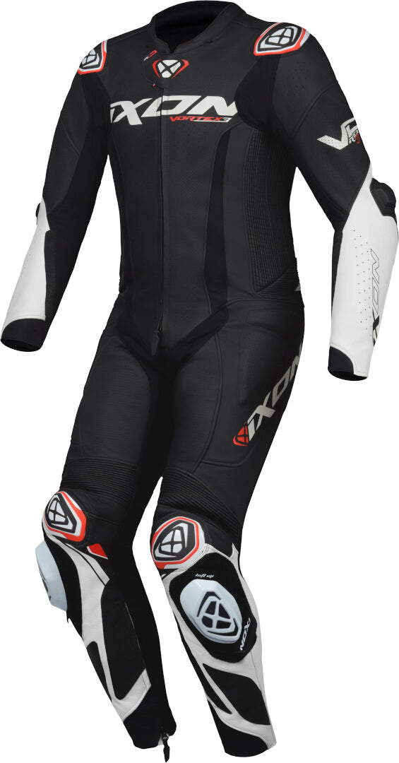 IXON VORTEX 3 HOMBRE 1 PIEZA MOTO CARRERAS TRAJE DE CUERO NEGRO BLANCO