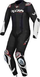 IXON VORTEX 3 HOMBRE 1 PIEZA MOTO CARRERAS TRAJE DE CUERO NEGRO BLANCO