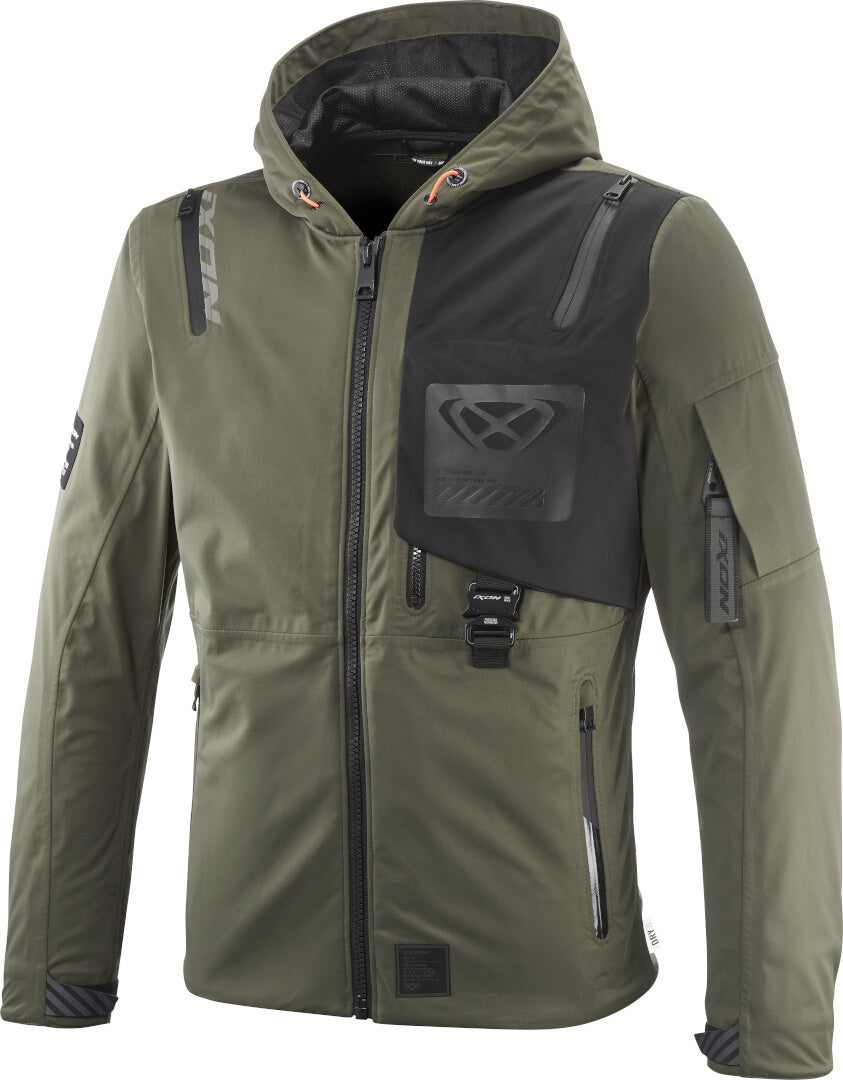 IXON M-QUARTER Chaqueta De Moto Textil Impermeable Caqui Negro