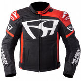 MUGENRACE LJ-MNR-1920 Aggressore Chaqueta De Cuero Hombre Negro Rojo