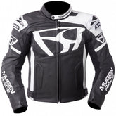 MUGENRACE LJ-MNR-1920 Aggressore Chaqueta De Cuero Hombre Negro Blanco