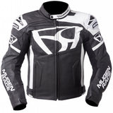 MUGENRACE LJ-MNR-1920 Aggressore Chaqueta De Cuero Hombre Negro Blanco