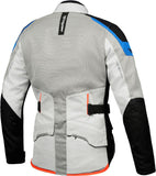 IXON M-NJORD Hombre Moto Textil Chaqueta Gris Claro Azul Rojo