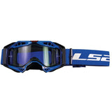 LS2- AURA GOGGLE BLACK BLUE WITH CLEAR VISOR - SECURTEX MOTOR S.L (t/a MaximoMoto)