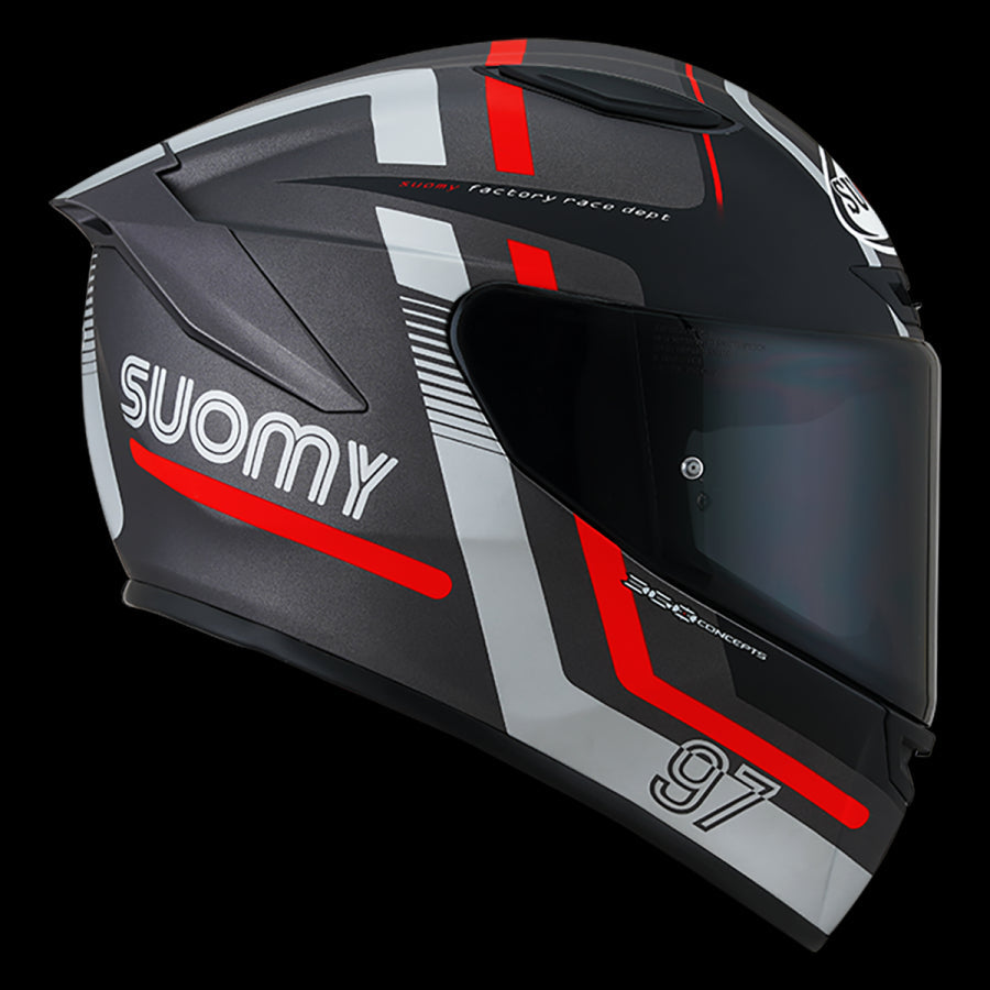 SUOMY-CASCOS TRACK-1 NINETY SEVEN MATT GUN METAL/RED E06 - SECURTEX MOTOR S.L (t/a MaximoMoto)