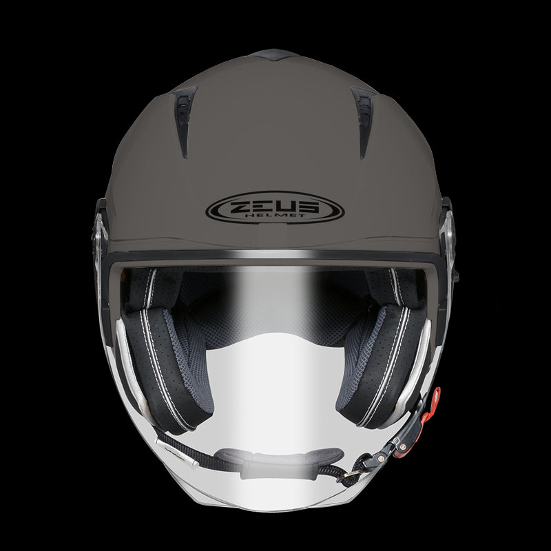 ZEUS-CASCO JET ZS-205 MATT BLACK SILVER - SECURTEX MOTOR S.L (t/a MaximoMoto)