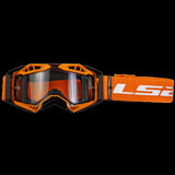LS2- AURA GOGGLE BLACK HIV ORANGE WITH CLEAR VISOR - SECURTEX MOTOR S.L (t/a MaximoMoto)