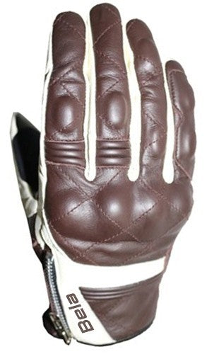 BELA - GUANTE PIEL MOBSTER MARRÓN/BLANCO - SECURTEX MOTOR S.L (t/a MaximoMoto)
