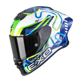 SCORPION EXO-R1 EVO II AIR CORNERING CASCO DE MOTO Blanco-Azul-Verde