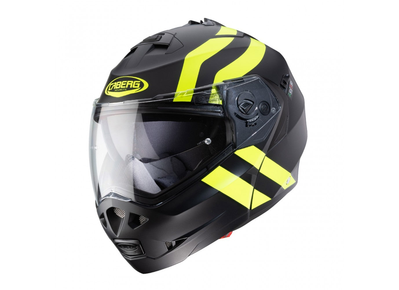 CABERG-CASCO DUKE 2 SUPERLEGEND MATT BLACK/YELLOW FLUO - SECURTEX MOTOR S.L (t/a MaximoMoto)
