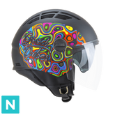 CGM 116X AIR CITY CASCO JET DE MOTO NEGRO AZUL VERDE