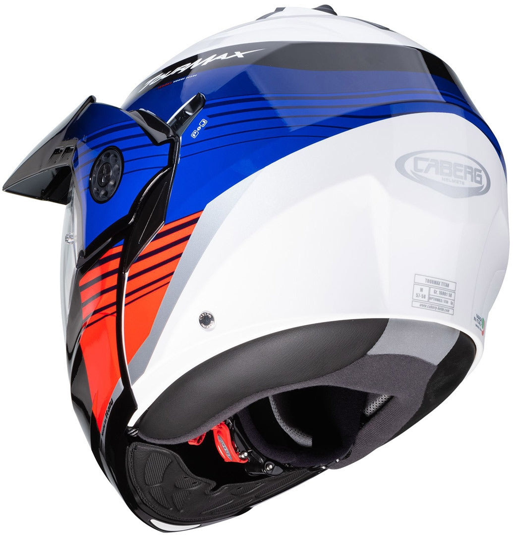 CABERG-Casco Tourmax Titan WHITE/BLUE/RED - SECURTEX MOTOR S.L (t/a MaximoMoto)