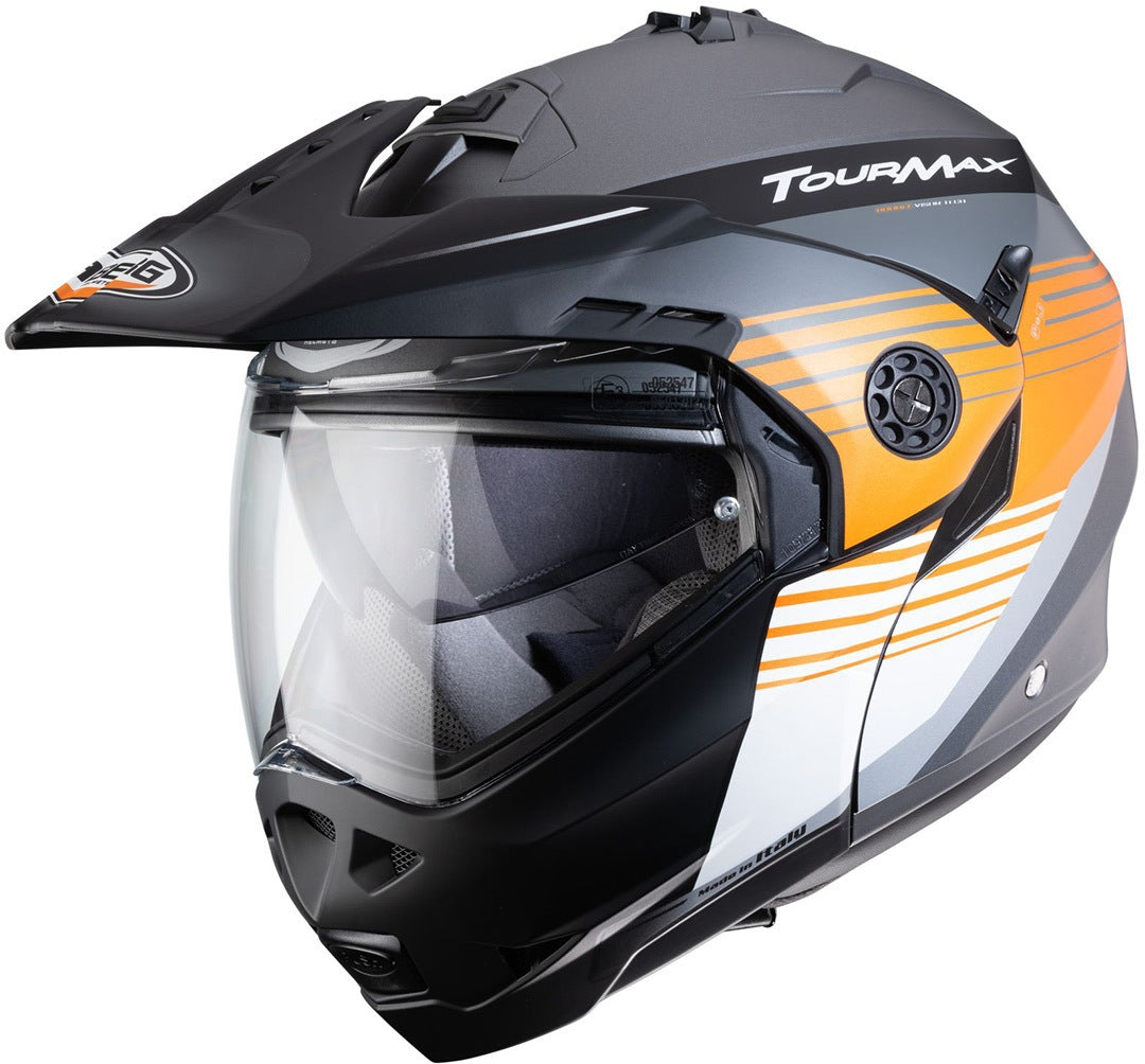CABERG-Casco Tourmax Titan MATT/GUN/METAL/ORANGE/WHI - SECURTEX MOTOR S.L (t/a MaximoMoto)