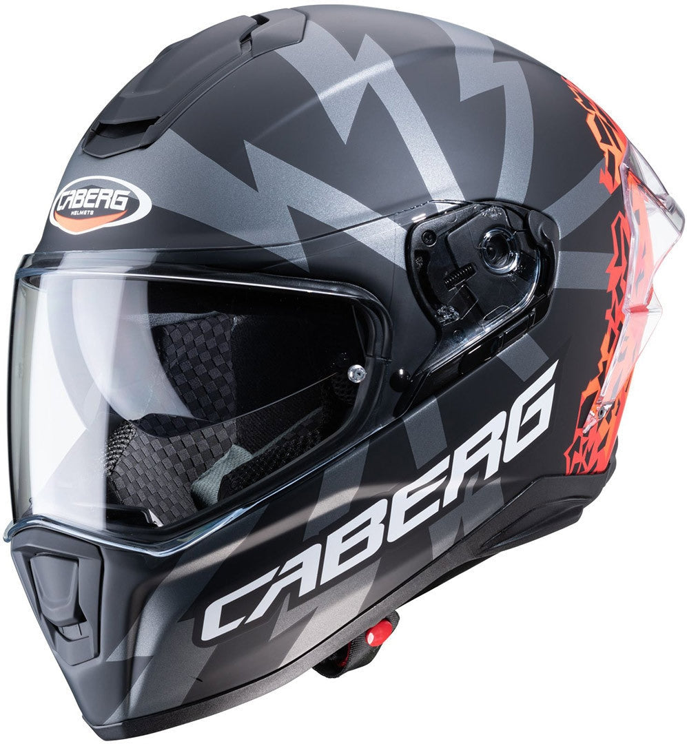 CABERG-Casco DRIFT EVO STORM MATT BLACK/RED FLUO/ORANGE FLUO - SECURTEX MOTOR S.L (t/a MaximoMoto)