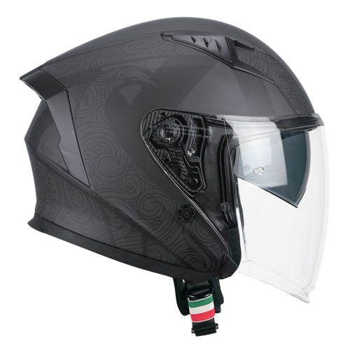 CGM 127S DEEP RUNE ABATIBLES CASCO JET NERO GRAFITE OPACO