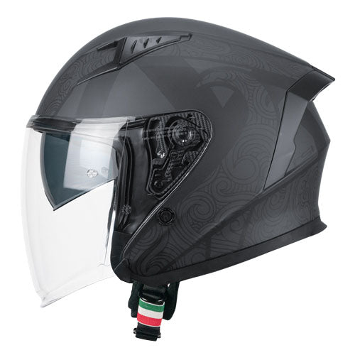 CGM 127S DEEP RUNE ABATIBLES CASCO JET NERO GRAFITE OPACO
