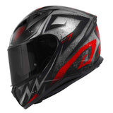 CASCO INTEGRAL DE MOTO 50.7 REBEL NEGRO MATE ROJO CLARO
