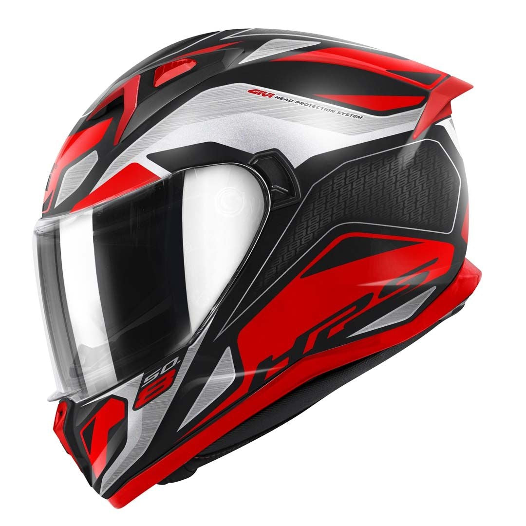 Casco Integral De Moto Givi 50.8 Valiente Negro Titanio Rojo Mate