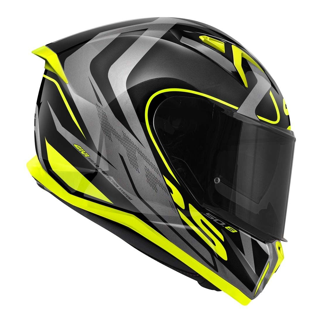 Givi 508 Casco Full Racer Negro Titanio amarillo