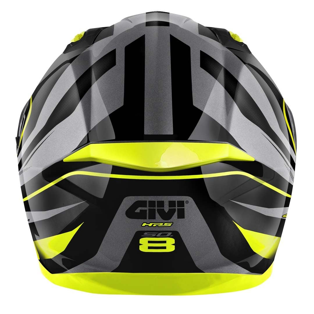 Givi 508 Casco Full Racer Negro Titanio amarillo