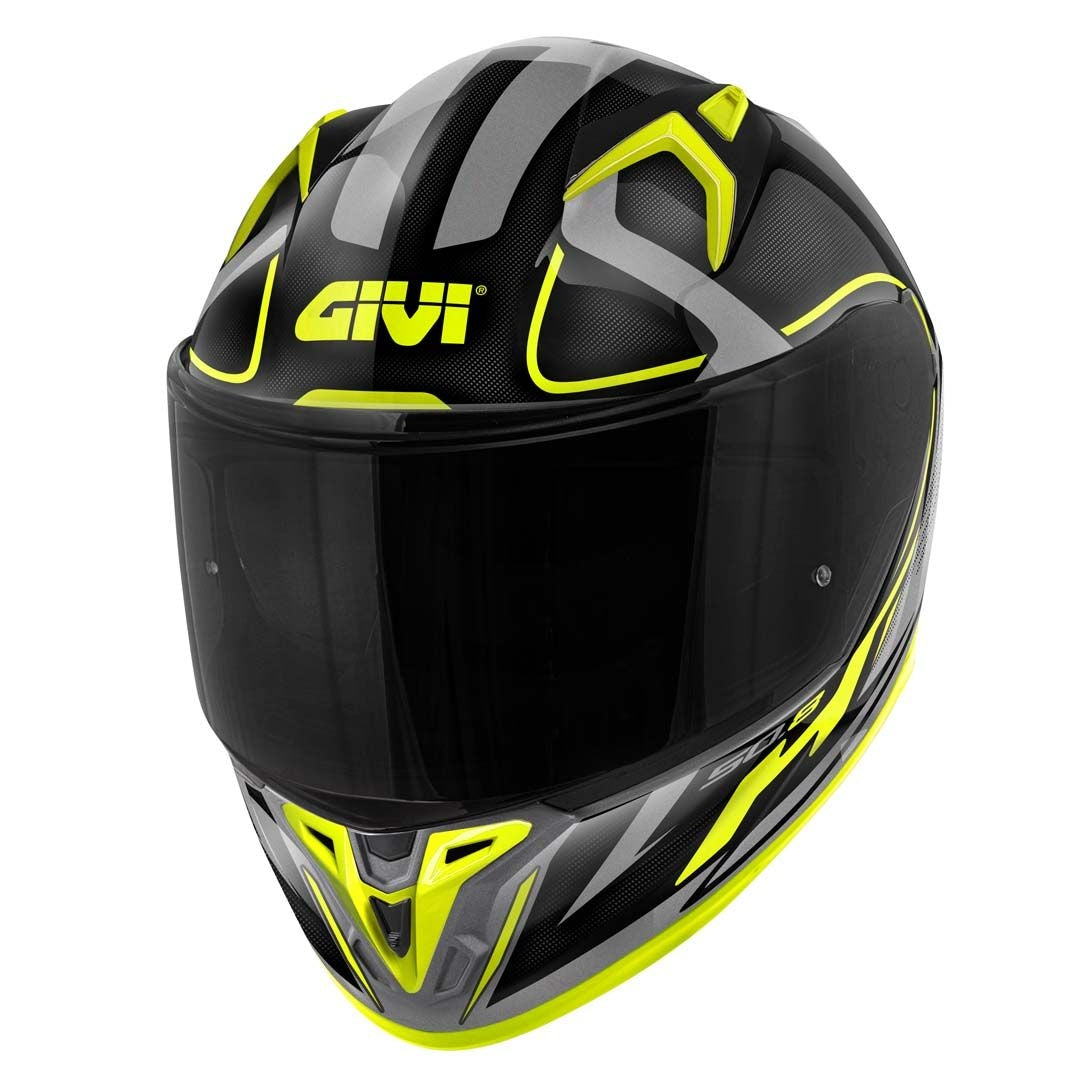 Givi 508 Casco Full Racer Negro Titanio amarillo
