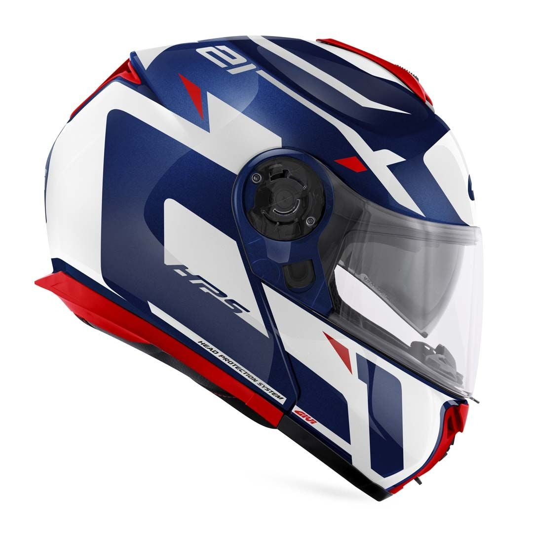GIVI X21 Mod Number motocicleta Casco modular Azul Blanco Rojo