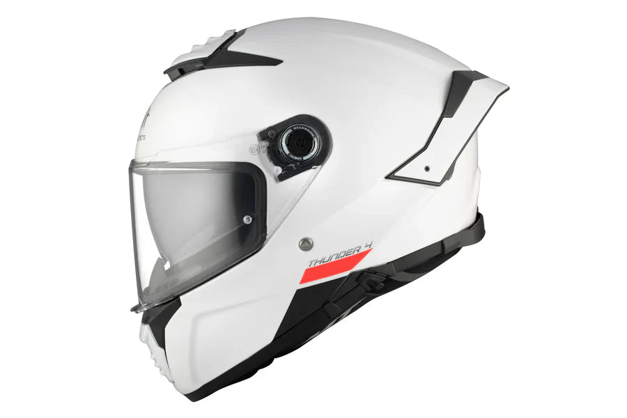 MT Thunder 4 SV Solid A0 CASCO Integral Para Moto De Turismo Blanco Perla Brillante
