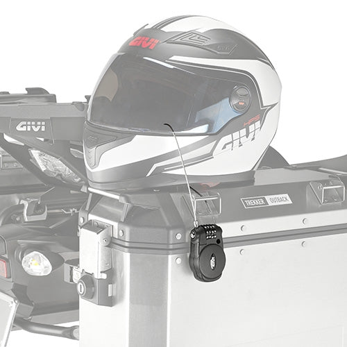 GIVI - CANDADO CASCO C/CABLE RETRACTIL+CIERRE COMBINACION (R1509) - SECURTEX MOTOR S.L (t/a MaximoMoto)