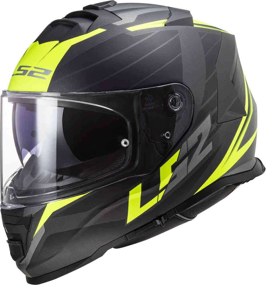 LS2 FF800 STORM NERVE MATT BLACK H-V YELLOW - SECURTEX MOTOR S.L (t/a MaximoMoto)