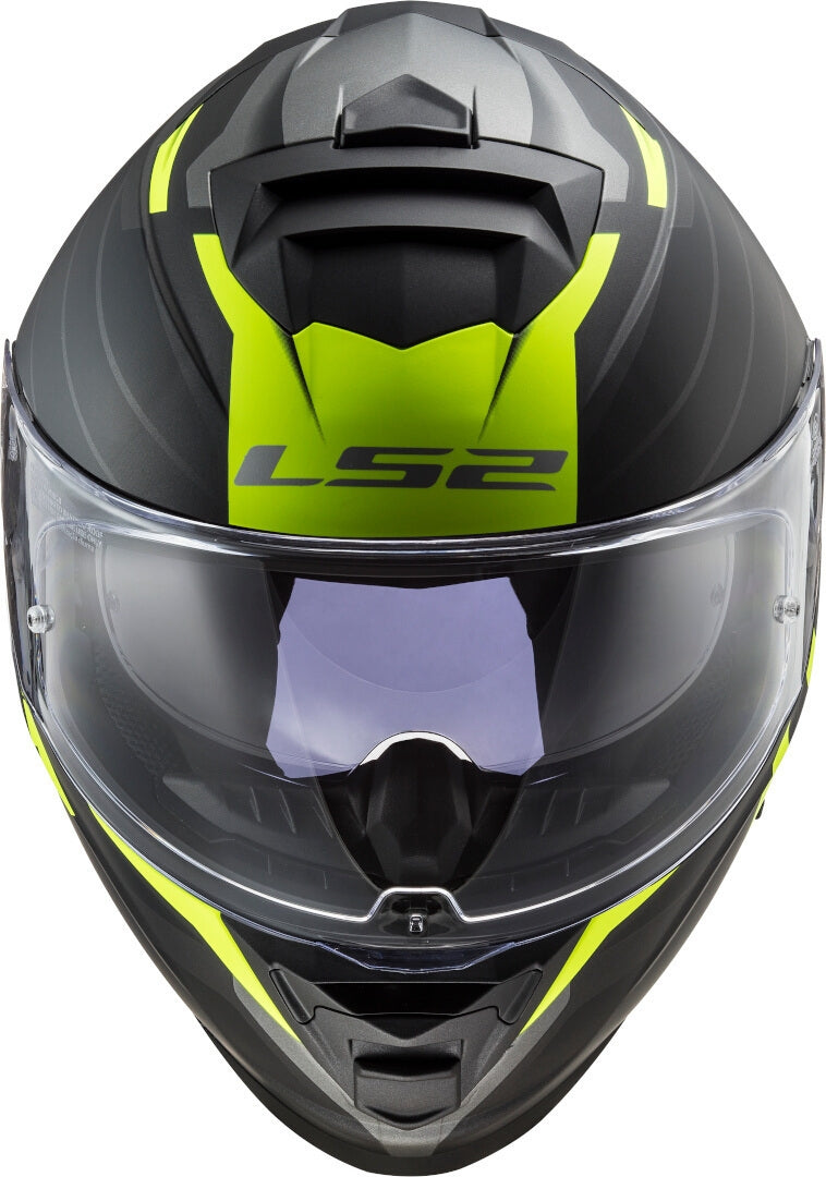 LS2 FF800 STORM NERVE MATT BLACK H-V YELLOW - SECURTEX MOTOR S.L (t/a MaximoMoto)